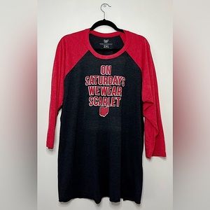 Women’s Ohio State Buckeyes 3/4 Sleeve Shirt Sz 2XL